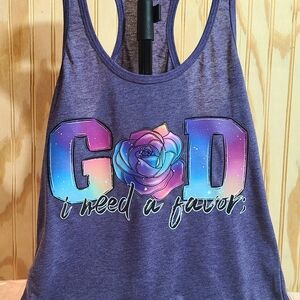 God I Need A Favor Inspirational Gradient Graphic Tank Top Jelly Roll